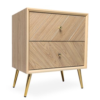 Foto 2 | Buró Con 2 Cajones Color Madera Con Patas Y Jaladeras De Metal Y Estructura De Madera Mdf