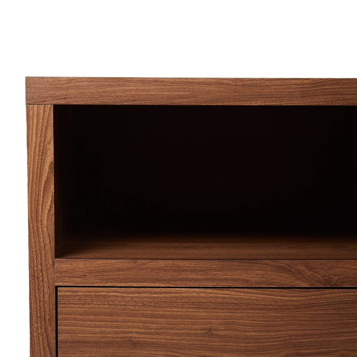 Foto 4 | Buró Color Nogal Con 1 Espacio Y 2 Cajones Con Corredera De Extensión. Estructura De Madera Mdf