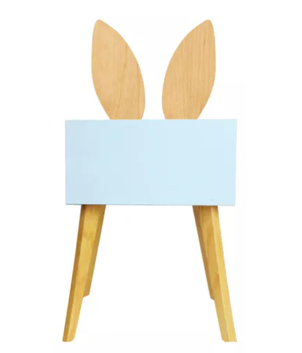 Foto 2 pulgar | Buro Mesa Noche Orejas Conejo Recamara Niño Bebe Luz Led Mdf