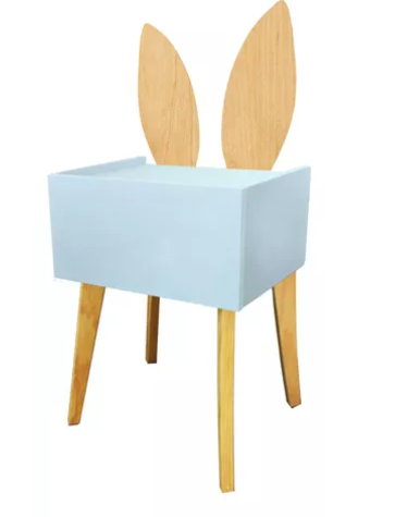 Foto 3 pulgar | Buro Mesa Noche Orejas Conejo Recamara Niño Bebe Luz Led Mdf