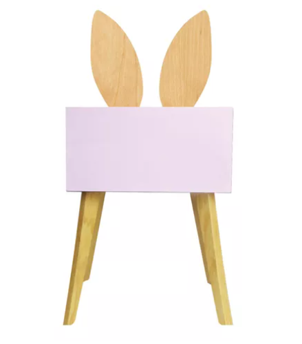 Foto 1 | Buro Mesa De Noche Orejas Conejo Recamara Niña Luz Led Mdf