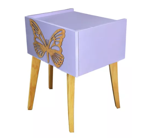 Foto 2 | Buro Infantil Mesa Noche Luz Led Niñas Mariposa Recámar