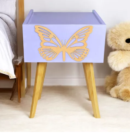 Foto 4 pulgar | Buro Infantil Mesa Noche Luz Led Niñas Mariposa Recámar