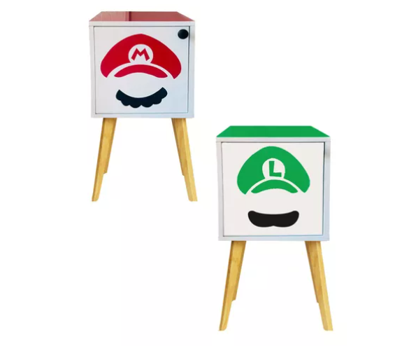 Foto 2 pulgar | Buró Recamara Niños Mario Y Luigi Decorativo Organizador Led