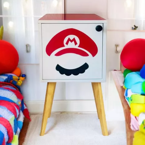 Foto 4 pulgar | Buró Recamara Niños Mario Y Luigi Decorativo Organizador Led
