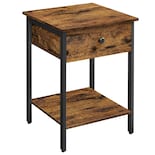 Mesita De Noche Vasagle Ulet55bx Con Cajón Rústico Marrón/negro