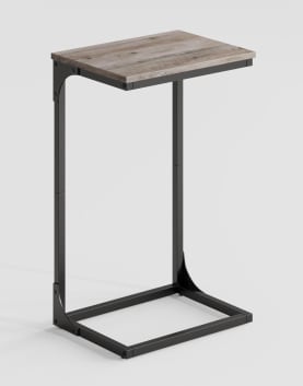 Mesa Auxiliar Vasagle En Forma De C Rústica Marrón Y Negra 30x40x67 $515