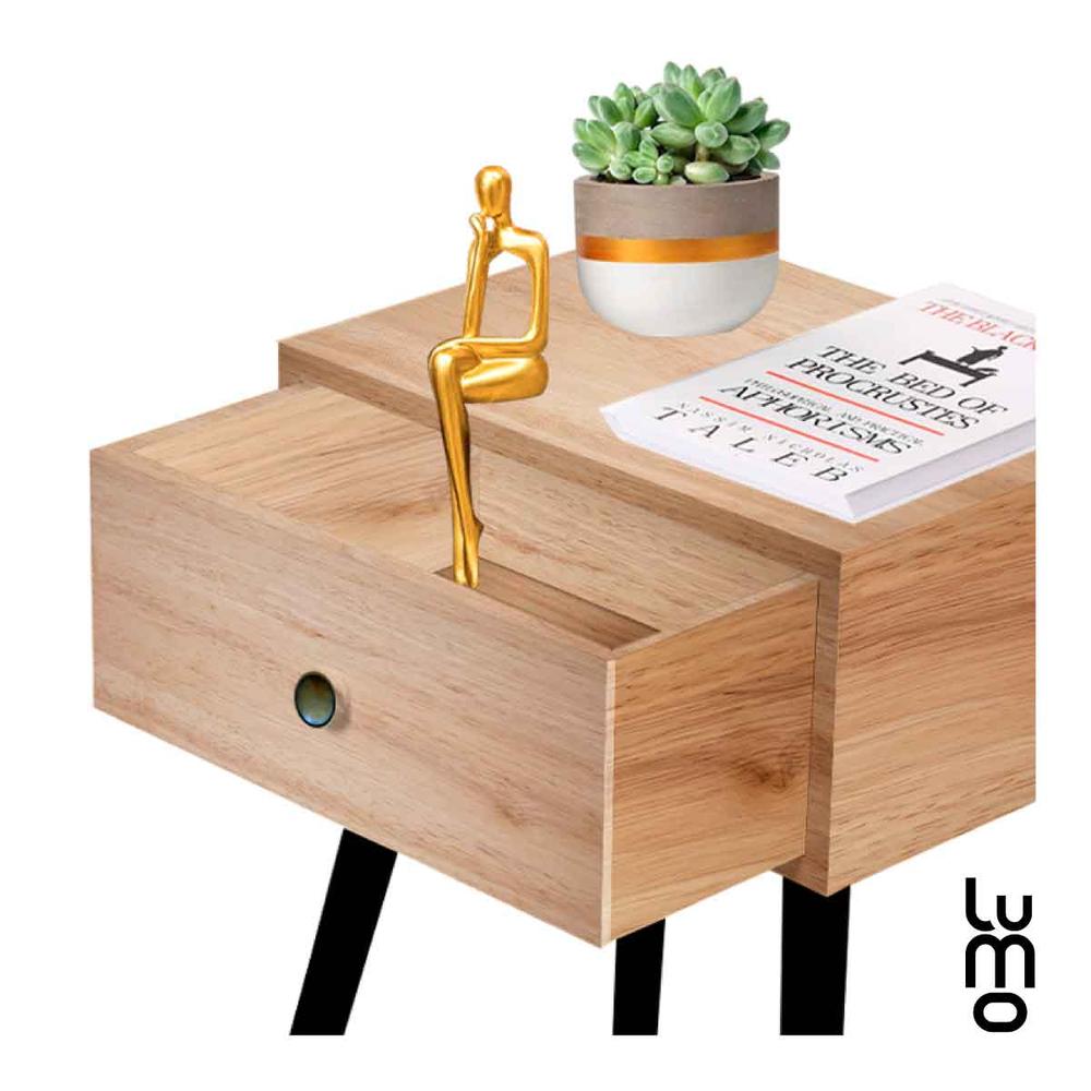 Foto 5 | Buro Set X2 Para Recamara Mesa De Noche Moderno Minimalista