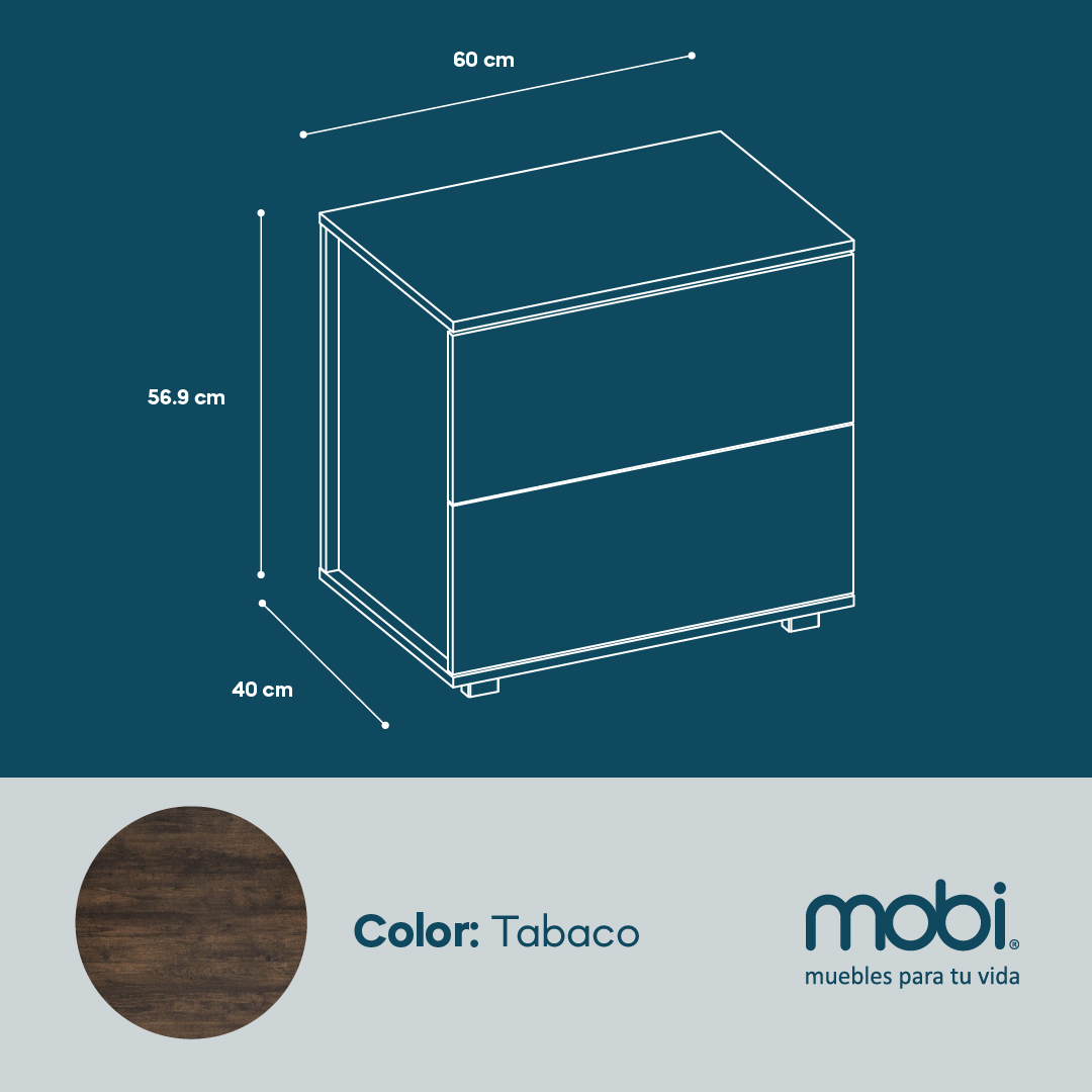 Foto 5 | Buró Mobi Catar Tabaco 2 Cajones