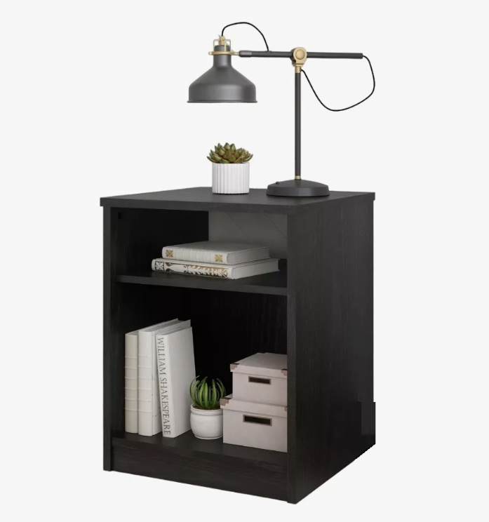 Foto 2 pulgar | Buro Mesa De Noche Mdf Negro Organizador Recamara