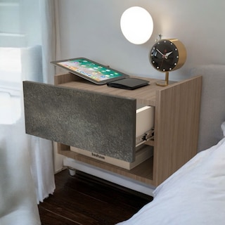 Foto 3 | Buro Mesa Flotante De Noche Mdf Moderno Almacenamiento