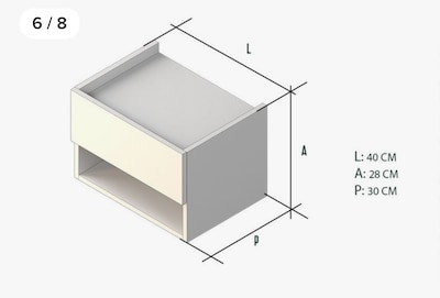 Foto 4 | Buro Mesa Flotante De Noche Mdf Moderno Almacenamiento