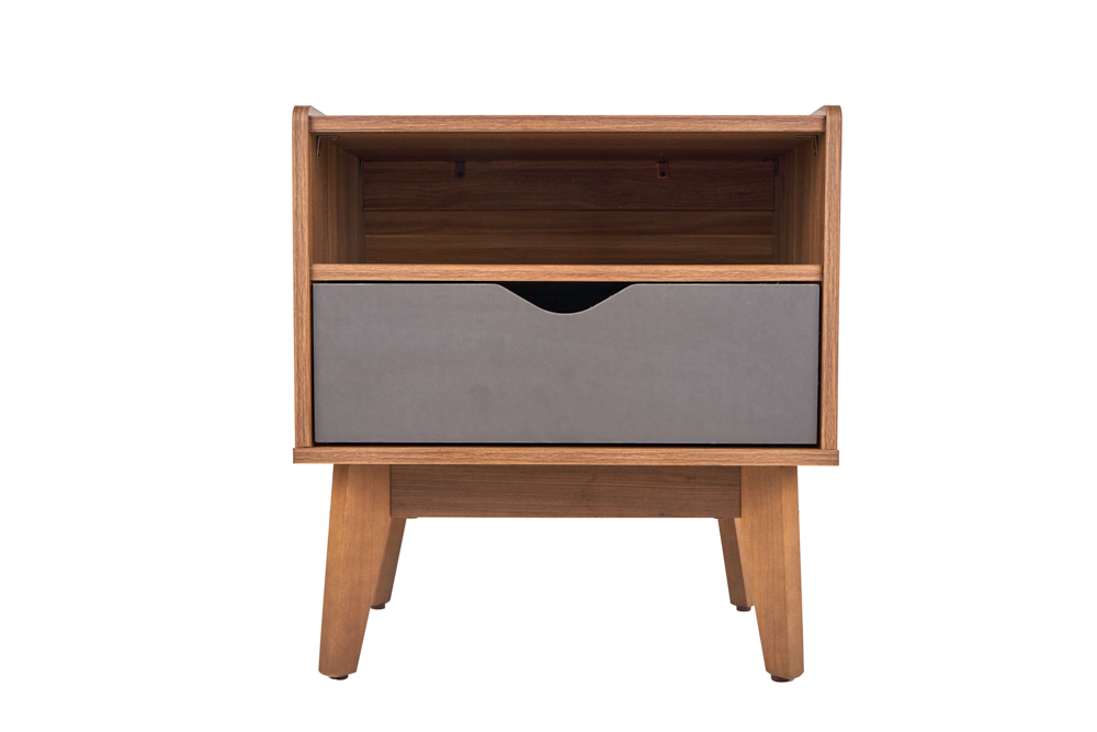 Foto 1 | Buró Con 1 Cajón Color Nogal Y Gris - Madera Mdf Y Melamina