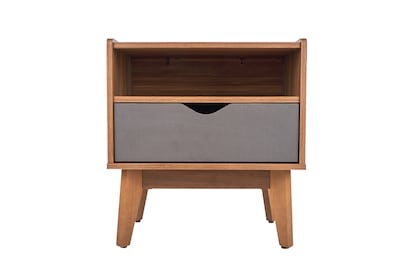 Foto 1 | Buró Con 1 Cajón Color Nogal Y Gris - Madera Mdf Y Melamina