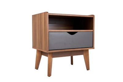 Foto 3 | Buró Con 1 Cajón Color Nogal Y Gris - Madera Mdf Y Melamina