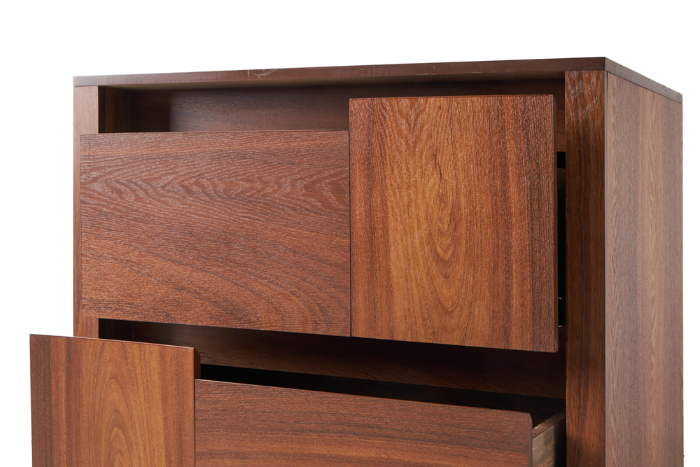 Foto 4 pulgar | Cabecera King Size Con 2 Burós De 2 Cajones Color Nogal - Madera Mdf Y Melamina