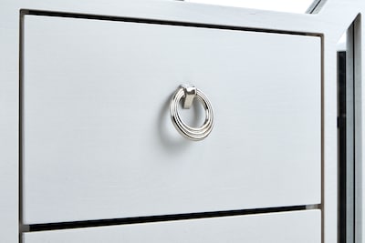 Foto 4 | Cabecera Tapizada King Size Con 2 Burós De 2 Cajones Color Blanco Y Plata - Madera Mdf