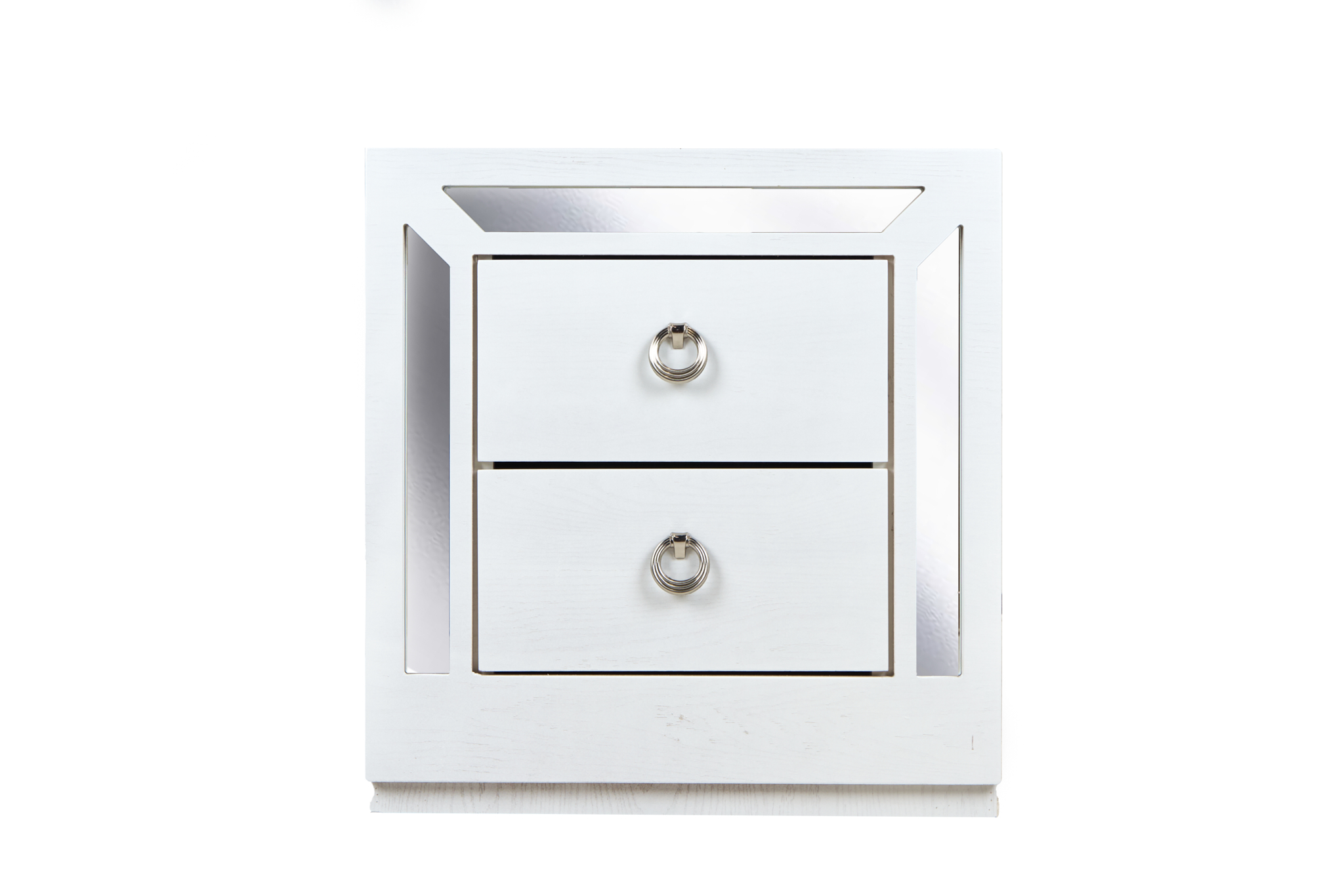 Foto 1 | Buró Con 2 Cajones Color Blanco Y Plata - Madera Mdf