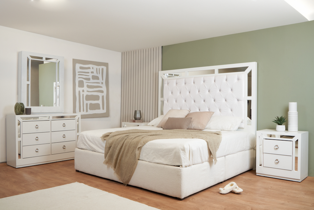 Foto 4 pulgar | Buró Con 2 Cajones Color Blanco Y Plata - Madera Mdf