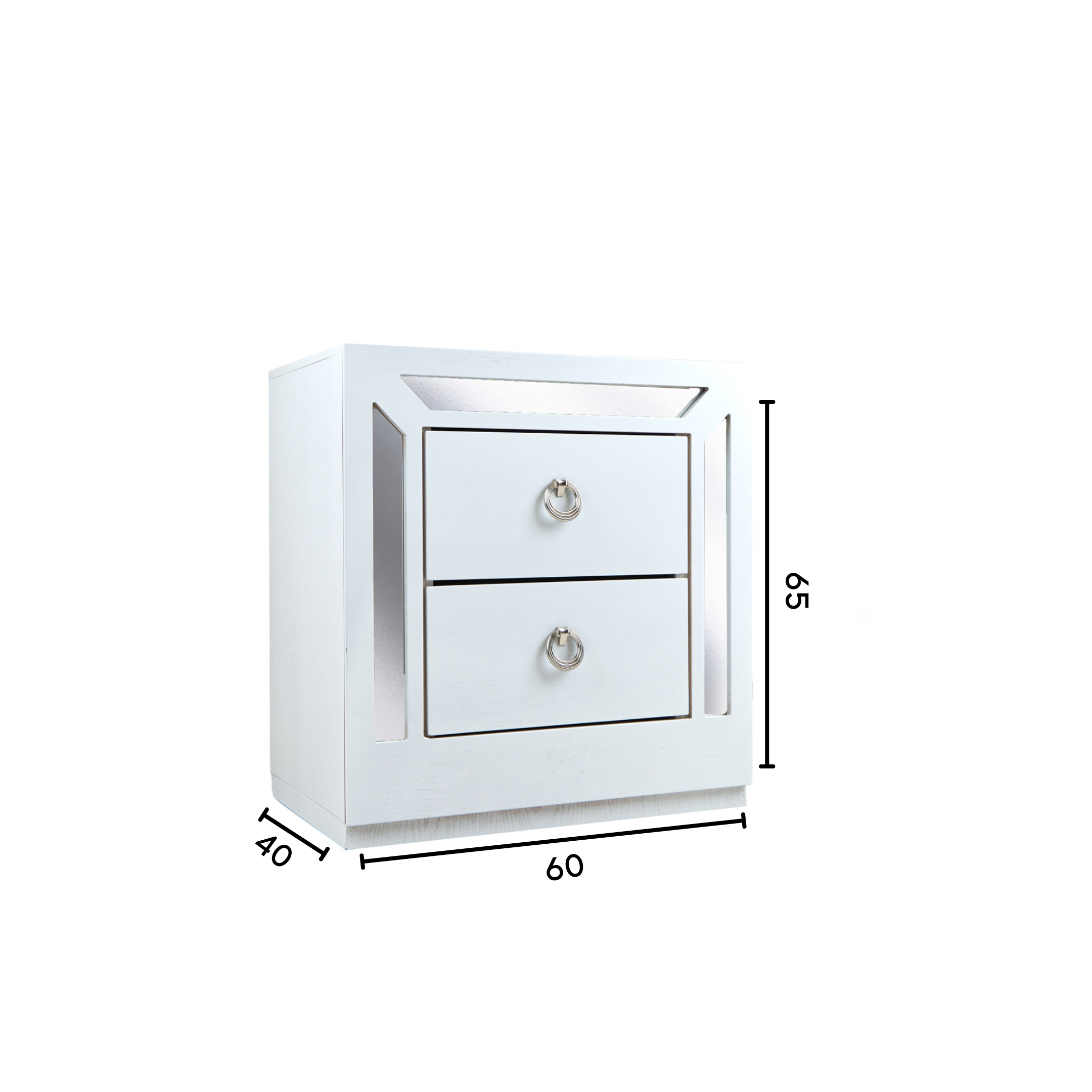 Foto 4 | Buró Con 2 Cajones Color Blanco Y Plata - Madera Mdf