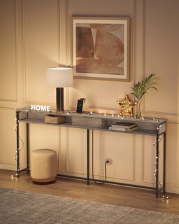 Foto 3 | Mesa Consola Vasagle De 70 Pulgadas Con Toma De Corriente Y Puertos Usb