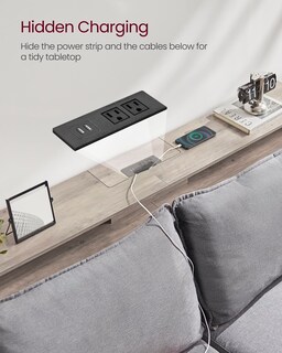 Foto 5 | Mesa Consola Vasagle De 70 Pulgadas Con Toma De Corriente Y Puertos Usb