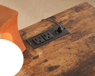 Foto 4 | Buró Con Estación De Carga Usb Mu:4life Bre-2270c27 Atigrado Con Regleta Eléctrica, Cajón De Madera Y Estant