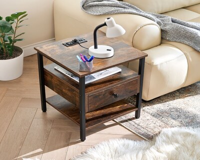 Foto 7 | Buró Con Estación De Carga Usb Mu:4life Bre-2270c27 Atigrado Con Regleta Eléctrica, Cajón De Madera Y Estant