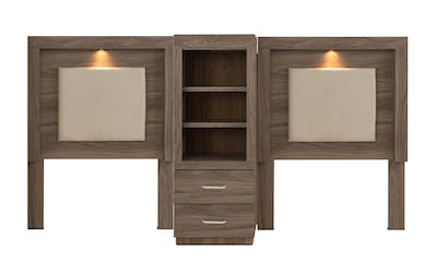 Foto 3 | Buró Con 2 Cajones Y 3 Compartimentos Color Gris Con Jaladeras De Metal - Madera Industrializada