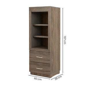 Foto 5 | Buró Con 2 Cajones Y 3 Compartimentos Color Gris Con Jaladeras De Metal - Madera Industrializada