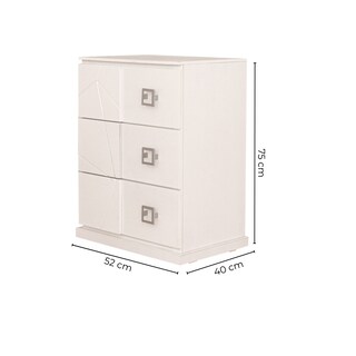 Foto 5 | Buró Con 3 Cajones Color Blanco - Madera Industrializada