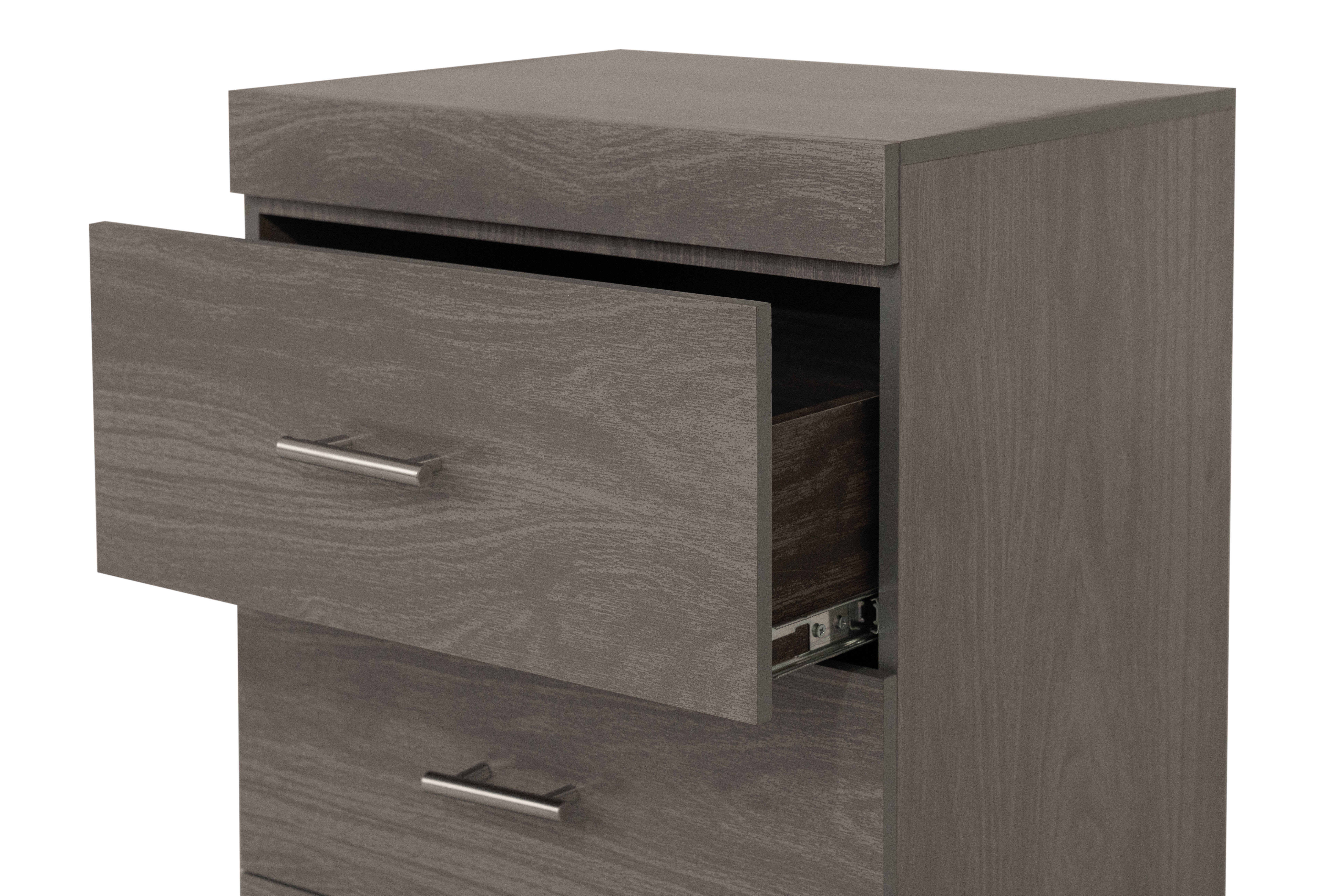 Foto 3 | Buró Con 2 Cajones Color Gris Con Jaladeras De Metal - Madera Industrializada