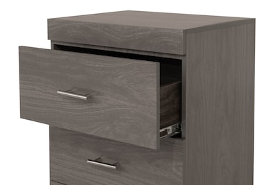 Foto 3 | Buró Con 2 Cajones Color Gris Con Jaladeras De Metal - Madera Industrializada