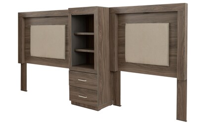 Foto 2 | 2 Cabeceras Individuales Con Luz Y Buró Organizador Color Gris - Madera Industrializada