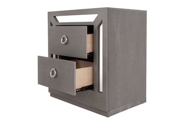 Foto 3 | Recámara King Size De 4 Piezas Con Cabecera Tapizada, 2 Burós Y Tocador Con Espejo Color Gris - Madera Industrializada