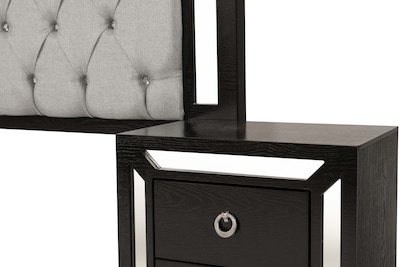 Foto 3 | Cabecera Tapizada King Size Con 2 Burós De 2 Cajones Color Chocolate - Madera Industrializada