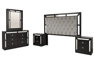 Foto 5 | Cabecera Tapizada King Size Con 2 Burós De 2 Cajones Color Chocolate - Madera Industrializada
