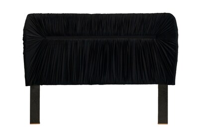 Foto 4 | Cabecera Tapizada King Size Con 2 Burós De 1 Cajón Color Negro Y Nogal - Madera Industrializada Y Tapizado