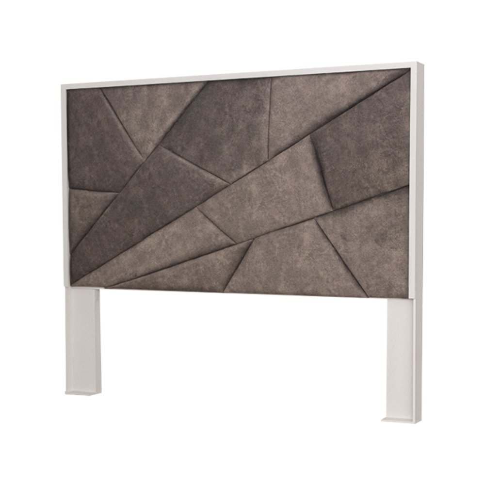 Foto 4 pulgar | Cabecera Tapizada King Size Con 2 Burós De 3 Cajones Color Gris Y Blanco - Madera Industrializada Y Tapizado