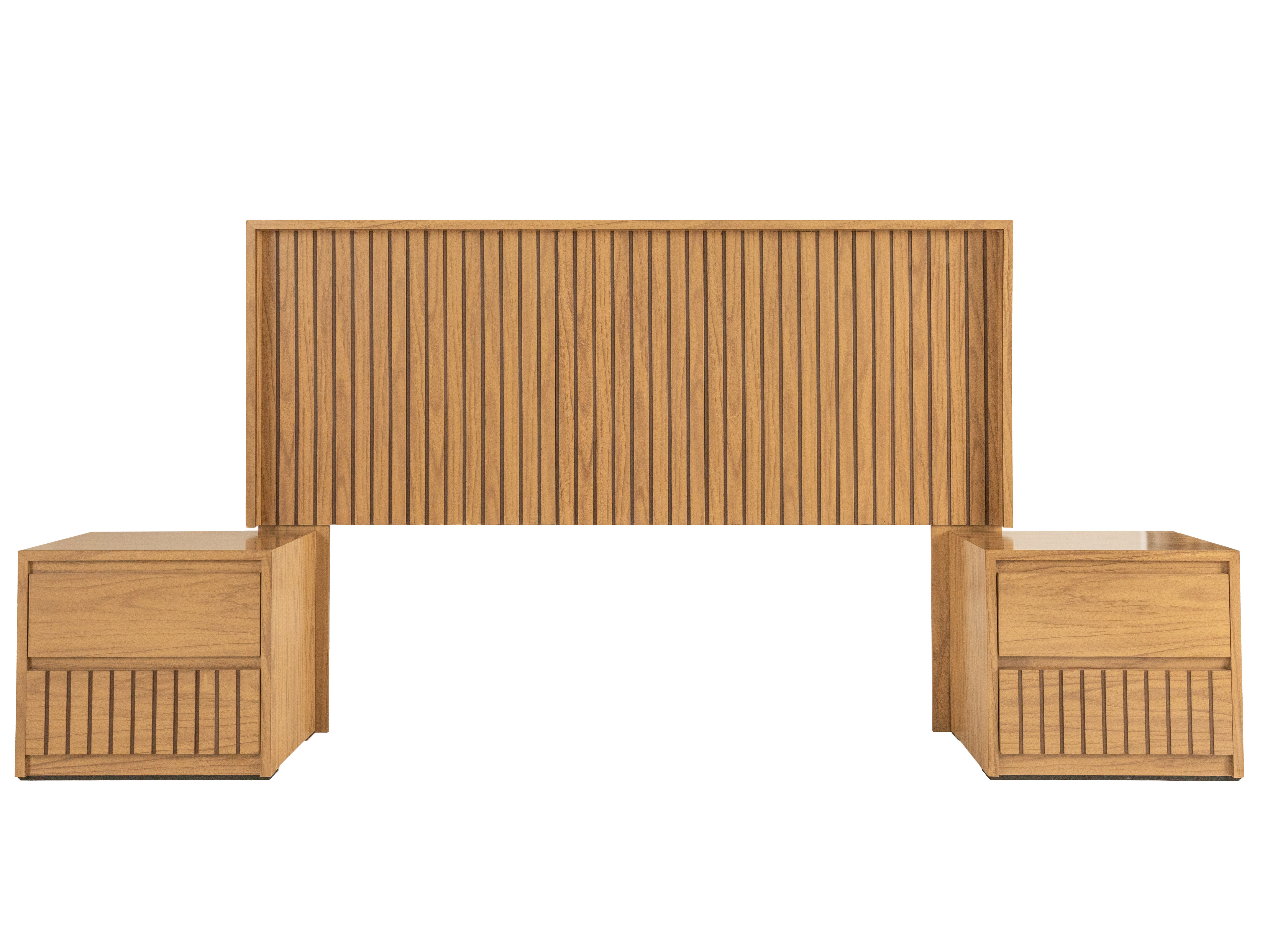 Foto 1 | Cabecera Con Luz King Size Con 2 Burós De 1 Cajón Color Natural - Madera Industrializada