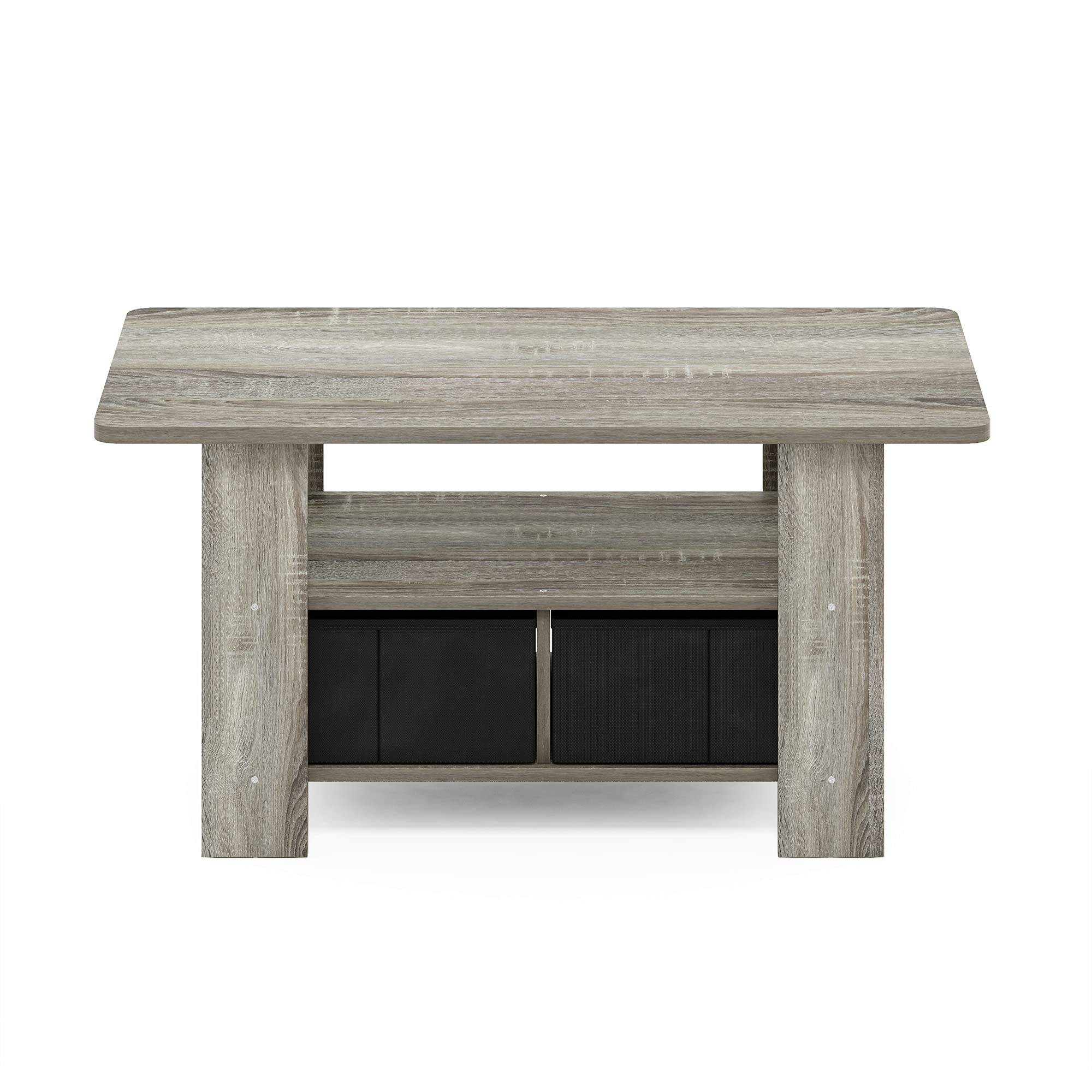 Foto 4 pulgar | Mesita Furinno Andrey Con Cajón Para Papelera, Roble Francés, Gris - Venta Internacional.
