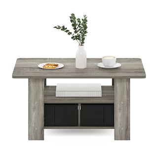 Foto 5 | Mesita Furinno Andrey Con Cajón Para Papelera, Roble Francés, Gris - Venta Internacional.
