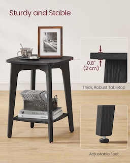 Foto 4 | Mesa Auxiliar Vasagle Cuadrada Pequeña Gris Antracita Ulet236b01 - Venta Internacional.