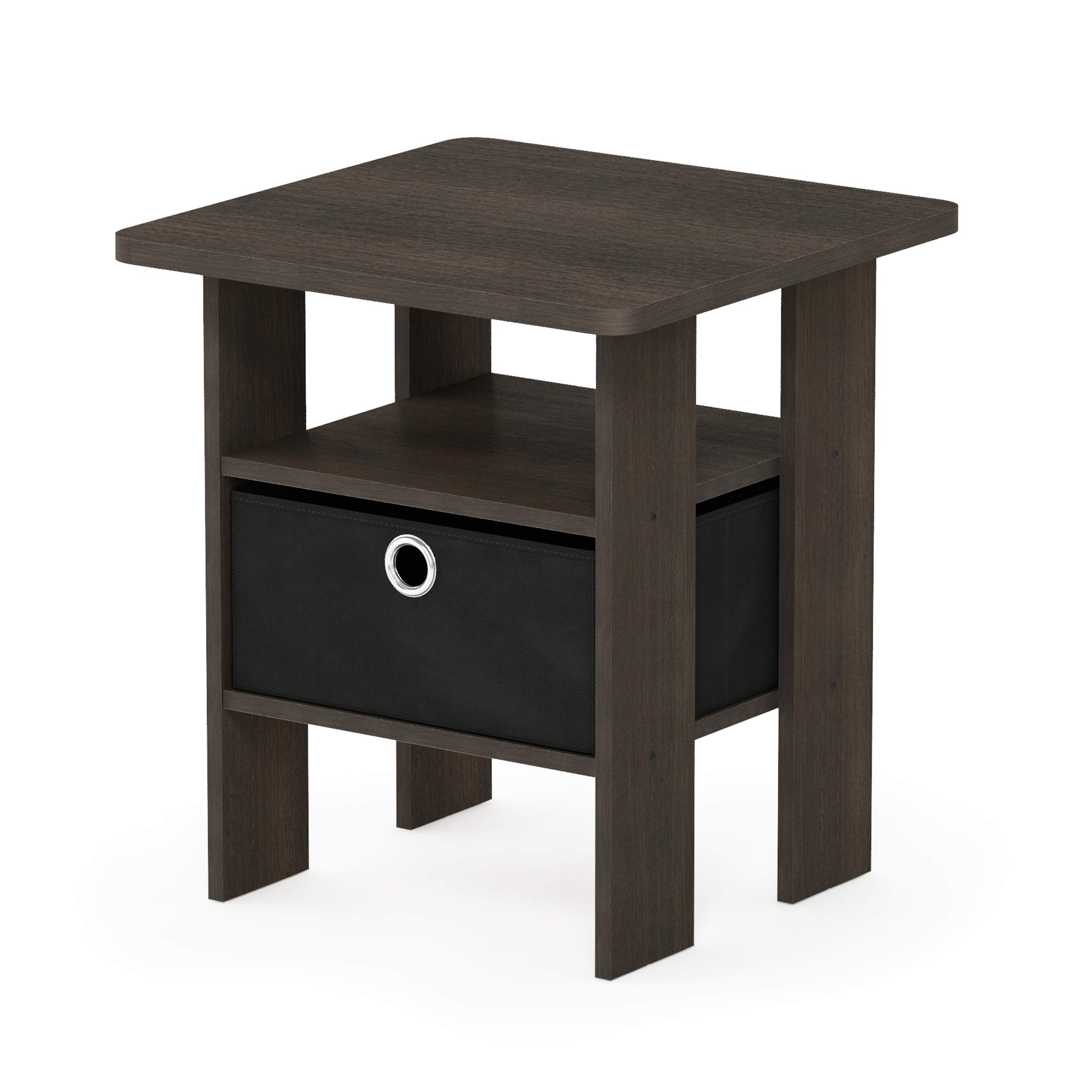 Foto 2 pulgar | Mesa Auxiliar Furinno Andrey Con Cajón De Basura Marrón Oscuro/negro - Venta Internacional.