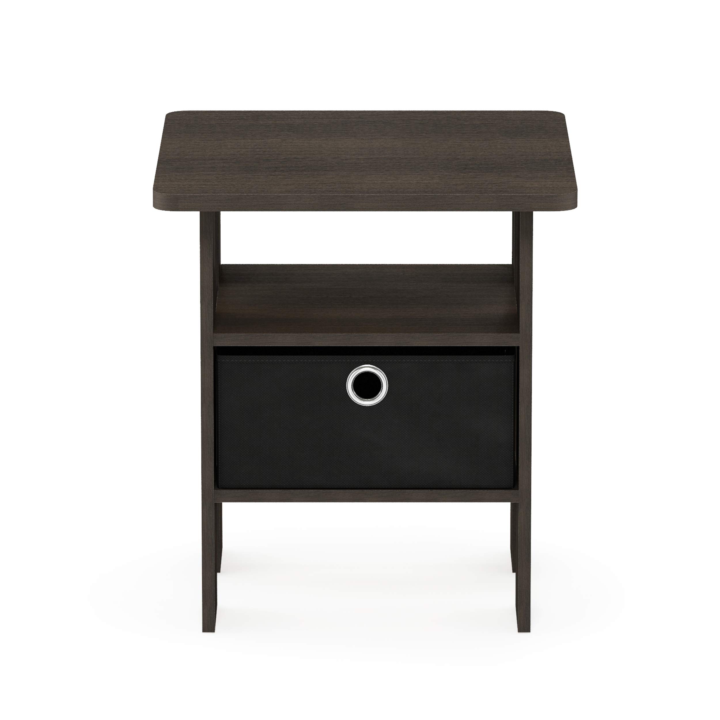 Foto 4 pulgar | Mesa Auxiliar Furinno Andrey Con Cajón De Basura Marrón Oscuro/negro - Venta Internacional.