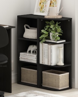 Foto 3 | Librería De Esquina Con Repisa Abierta Furinno Pasir, 3 Niveles, Madera Negra - Venta Internacional.
