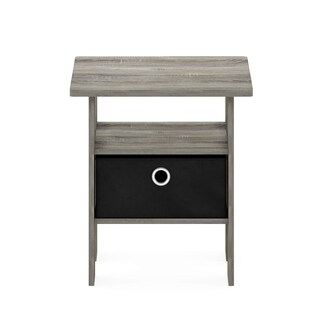 Foto 3 | Mesa Auxiliar Furinno Andrey Con Cajón Para Papelera, Roble Francés, Gris/negro - Venta Internacional.