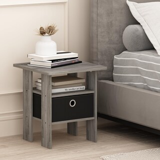 Foto 4 | Mesa Auxiliar Furinno Andrey Con Cajón Para Papelera, Roble Francés, Gris/negro - Venta Internacional.