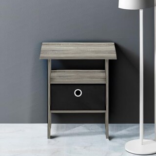 Foto 5 | Mesa Auxiliar Furinno Andrey Con Cajón Para Papelera, Roble Francés, Gris/negro - Venta Internacional.