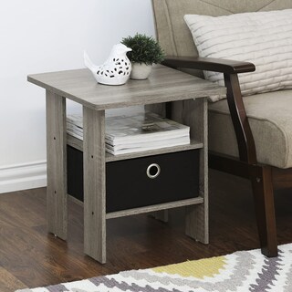Foto 6 | Mesa Auxiliar Furinno Andrey Con Cajón Para Papelera, Roble Francés, Gris/negro - Venta Internacional.